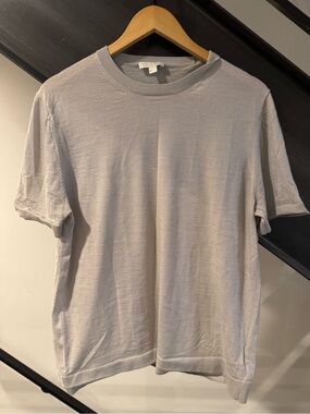 COS Light Gray Crewneck knitted Short Sleeve Tee